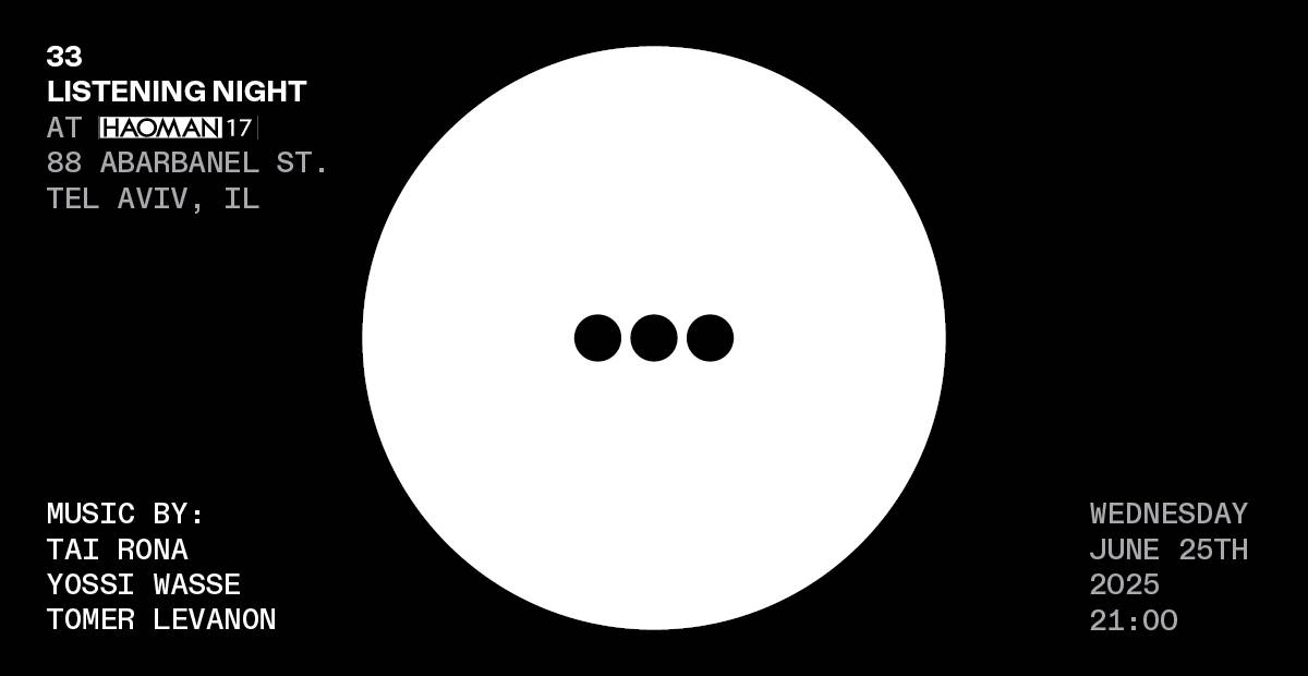 Thirty Three | Listening Night | New Date TBA